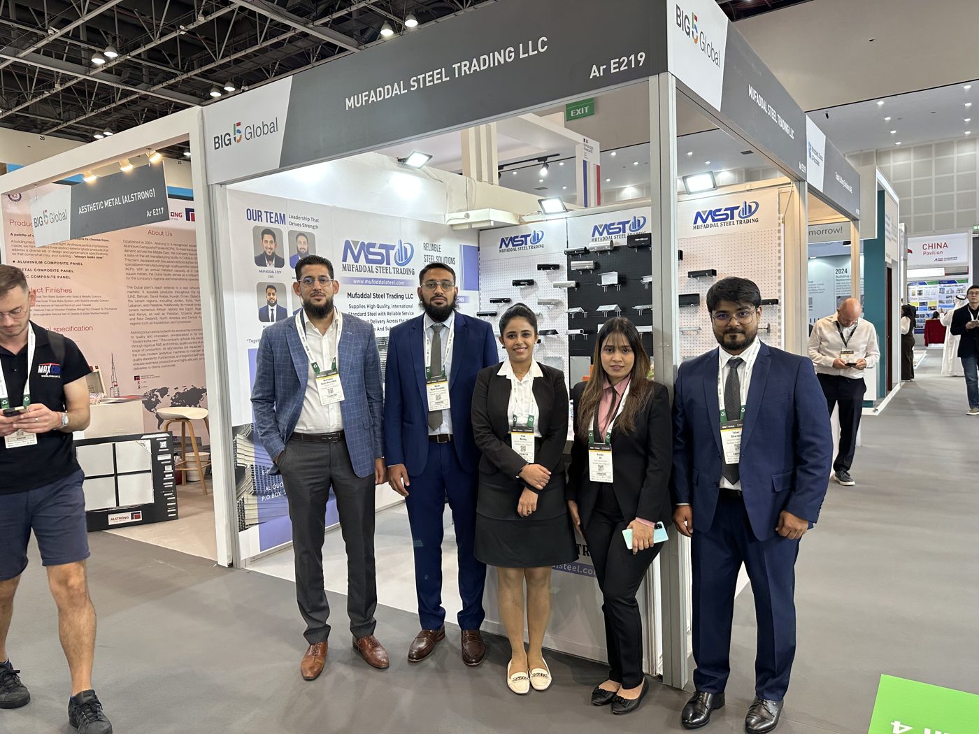 Mufaddal Steel Trading LLC team at trade exhibition