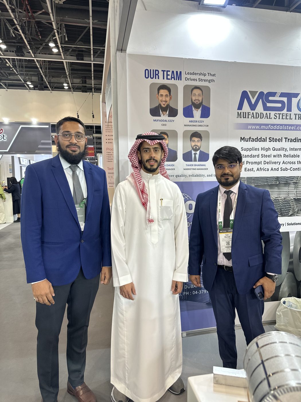 Mufaddal Steel Trading LLC meeting clients at exhibition