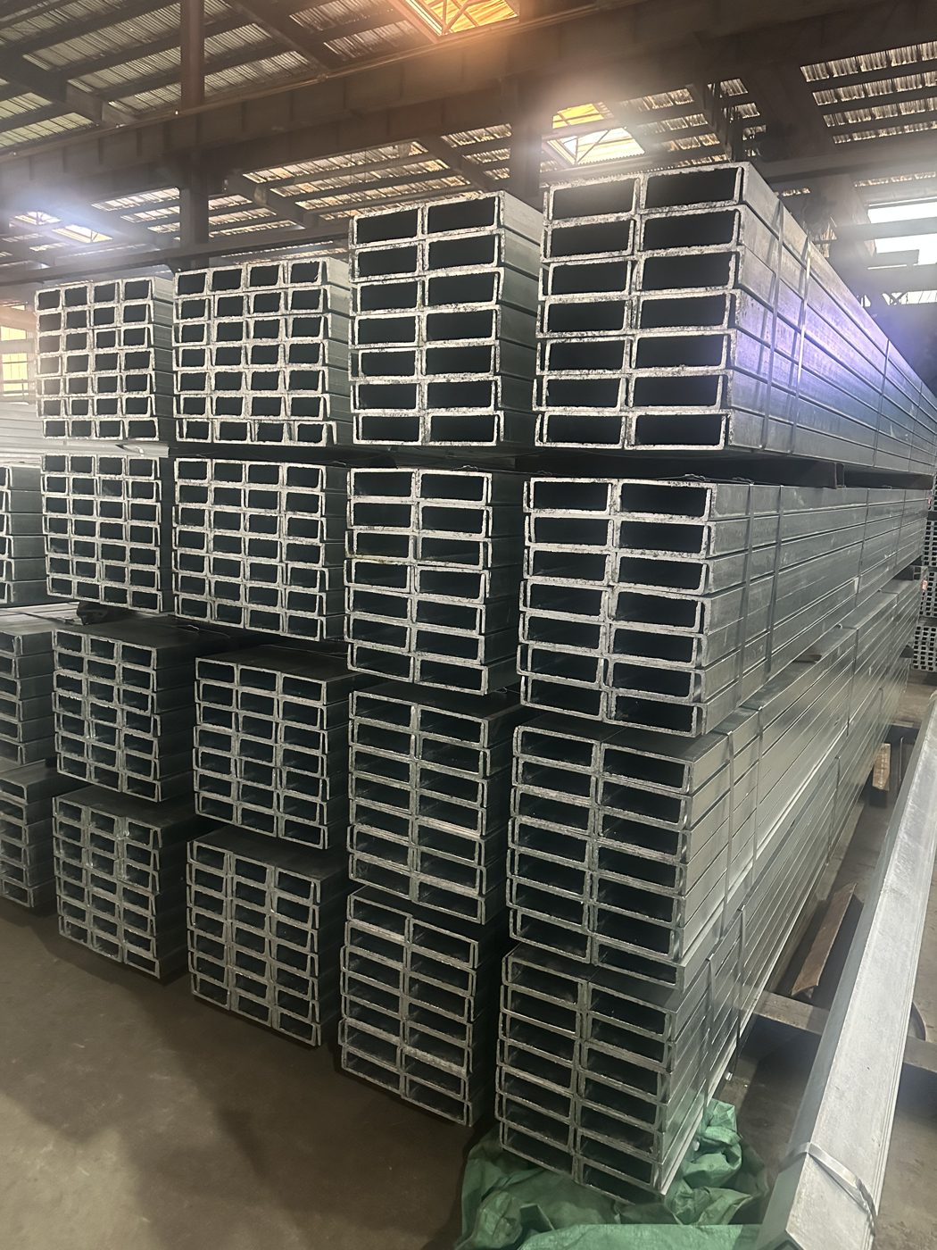 Steel beams in stock